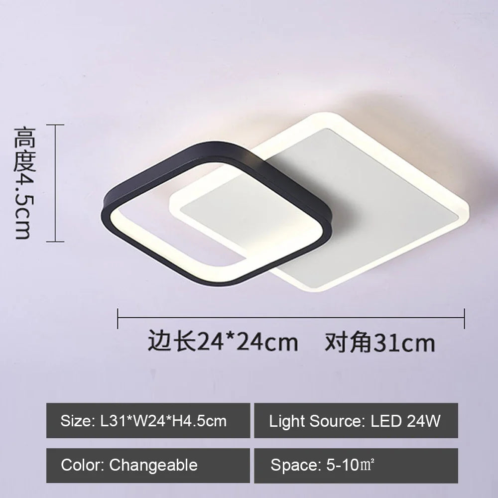 Lustre LED design pour allées - Noir & Blanc