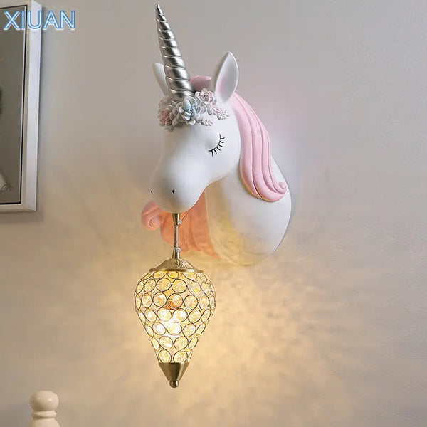 Applique murale Dessin animé Licorne LED - Chambre de Princesse