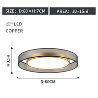 Plafonnier LED rond design et élégant avec lanternes Jianmei hall en tissu de cuivre