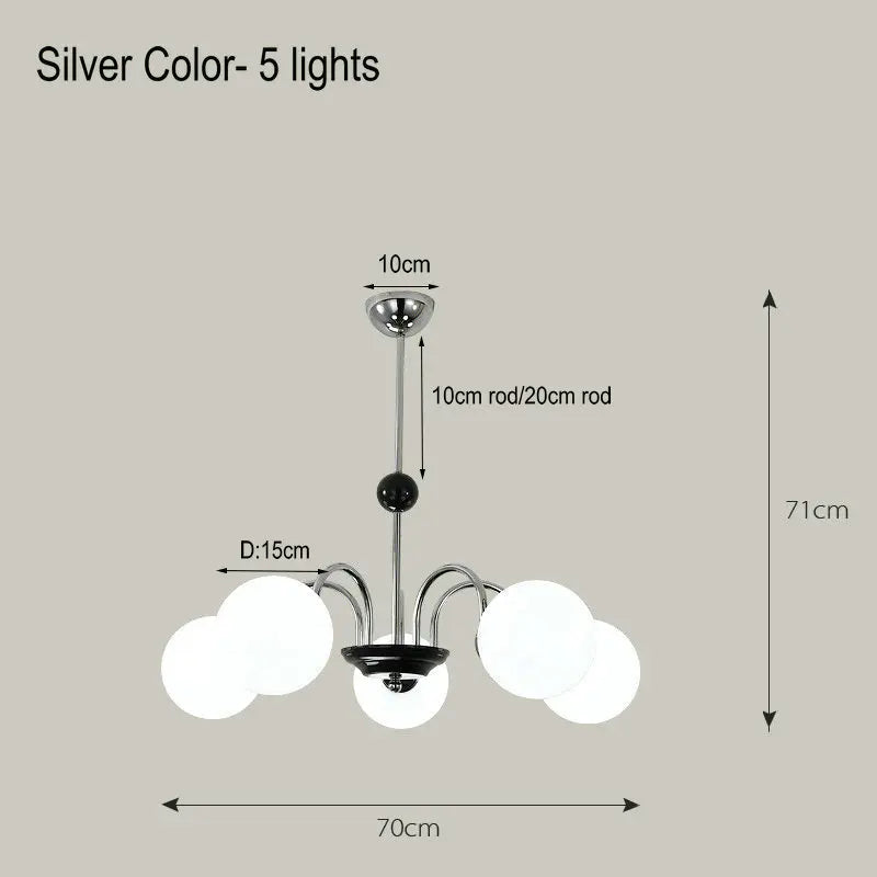 Lustre Nordique Blanc en Verre avec LED Suspendue