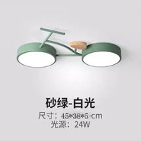 Plafonnier LED Nordic 3 couleurs température vélo - Lampe enfant pour chambre de bébé en vert, blanc et gris