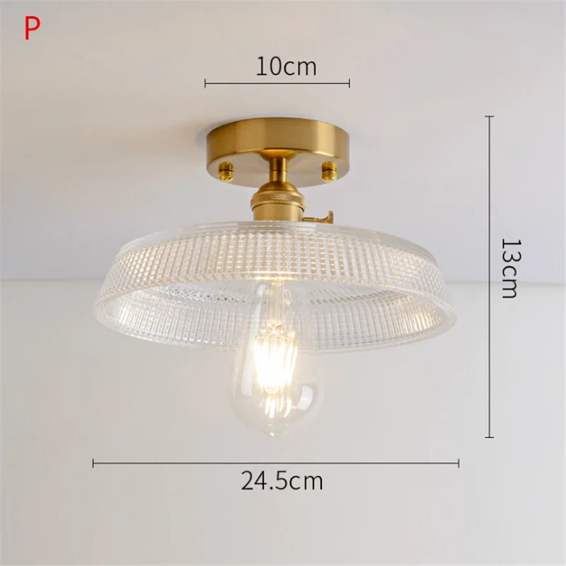 Plafonnier Nordique Rétro Loft Vintage Moderne - Abat-jour en Verre