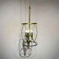 Lustre industriel rétro plafonnier Vintage en cristal noir et or - Suspension Triple