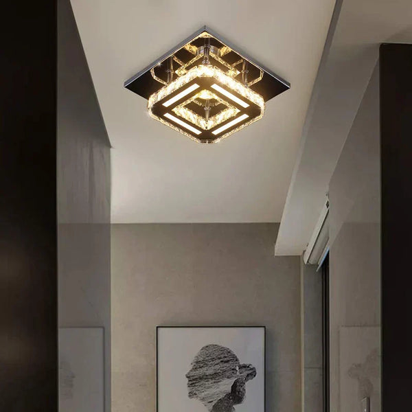 Plafonnier LED en cristal pour décoration intérieure moderne et élégante