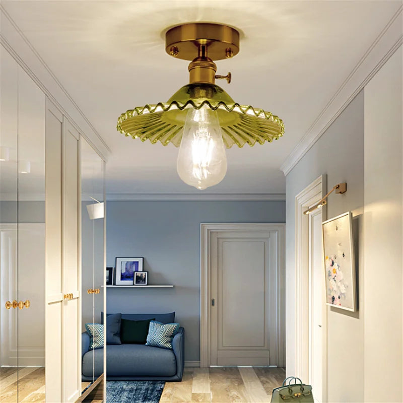 Plafonnier Loft Vintage en verre nordique - Moderne et Rétro