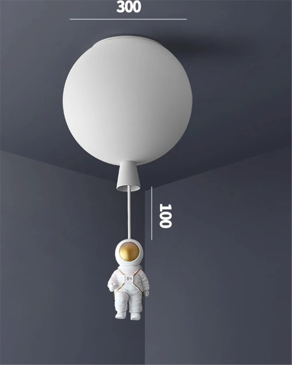Plafonnier LED nordique « Astronaute et Ballons » pour Enfants