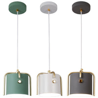 Figaria - Suspension métallique colorée & touche dorée