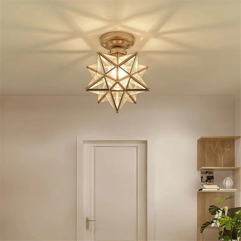 Plafonnier moderne en forme de pentagramme doré - Collection Deco Luxe