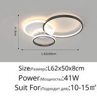 Lustre Noir Moderne avec Éclairage Variable