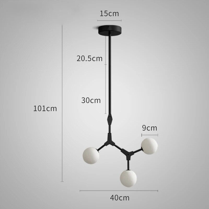 Suspension Verre Laiteux Nordique Chic