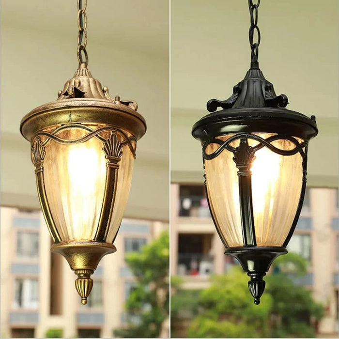 Luminaire extérieur américain pour Restaurant Balcon Bar Hôtel Pavillon Galerie accrochage rétro étanche Chandelier Lumière