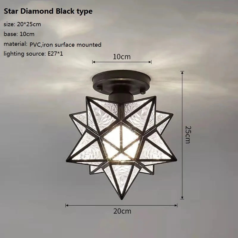 Plafonnier moderne en forme de pentagramme doré - Collection Deco Luxe