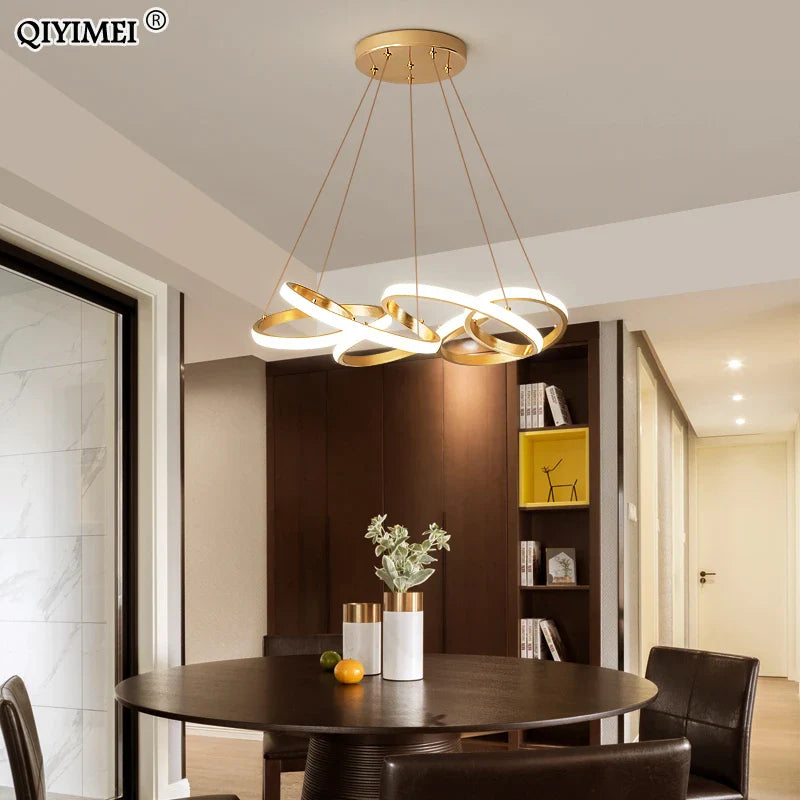 Suspension décorative en plaqué or avec éclairage LED pour intérieur