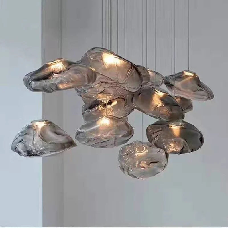 Lustre en verre de luxe LED nordique post-moderne créatif