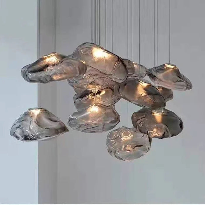 Lustre en verre de luxe LED nordique post-moderne créatif