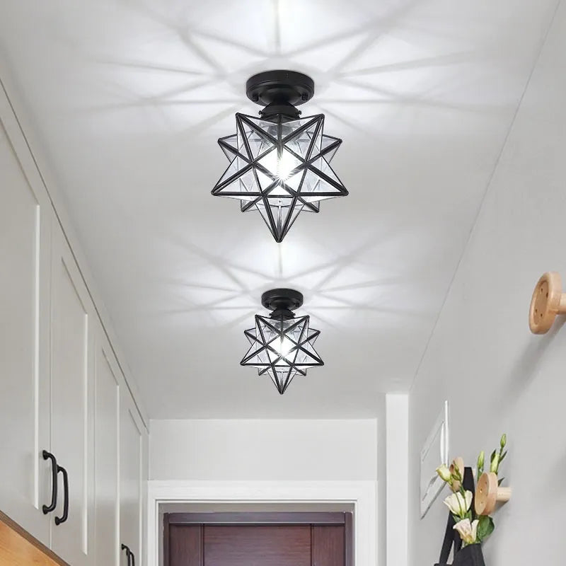Plafonnier moderne en forme de pentagramme doré - Collection Deco Luxe