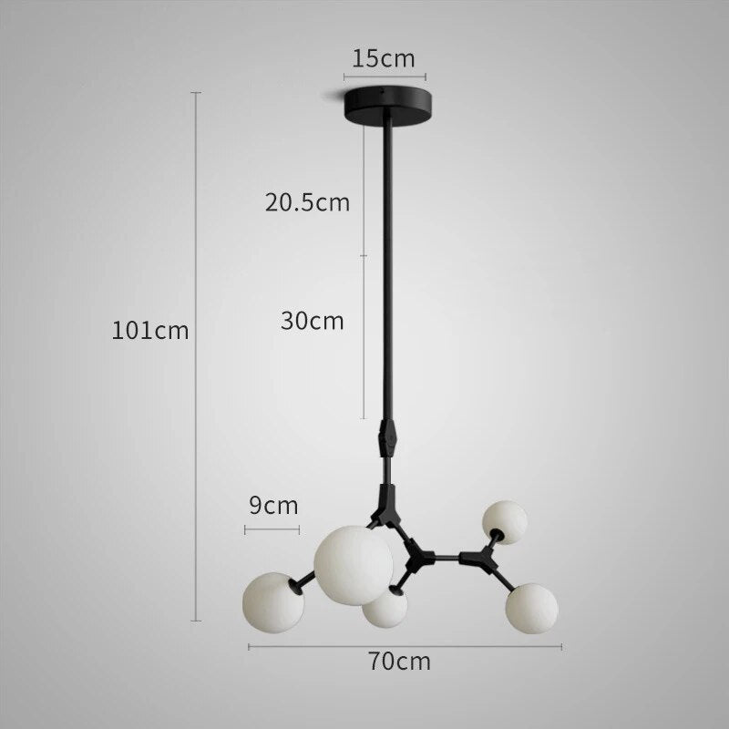 Suspension Verre Laiteux Nordique Chic