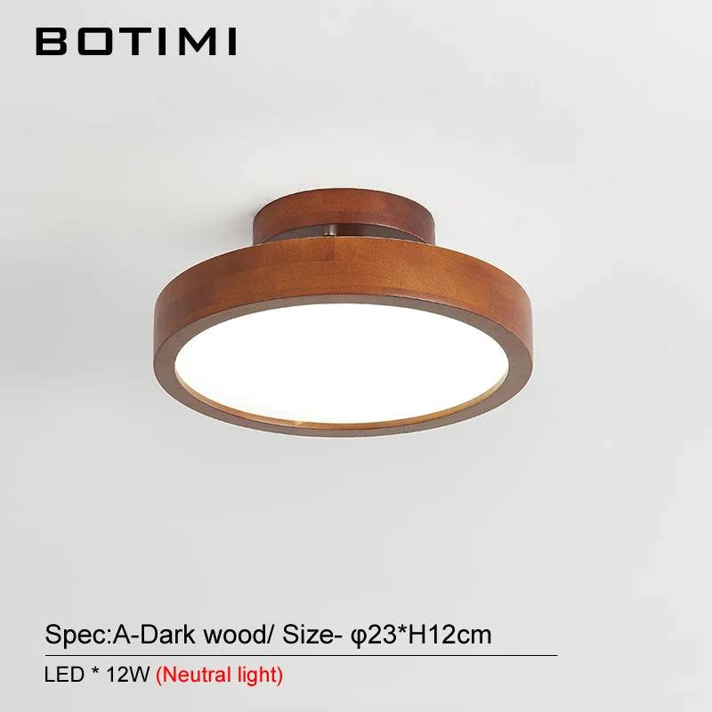 Plafonnier japonais en bois naturel