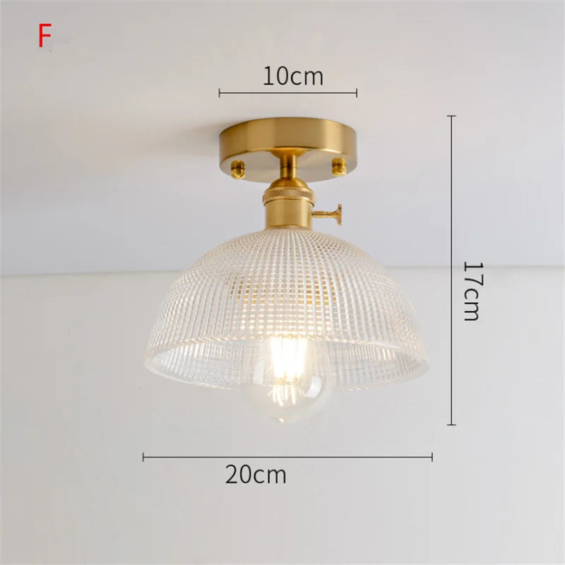 Plafonnier Nordique Rétro Loft Vintage Moderne - Abat-jour en Verre