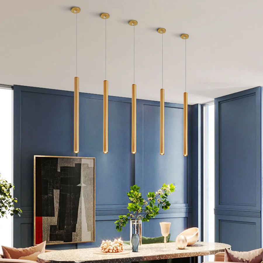 Cylindre Long Tube LED Suspension pour Bars & Restaurants