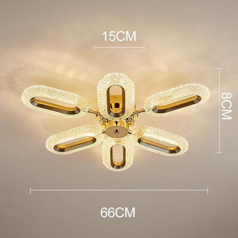 Plafonnier LED en cristal ovale Marvona - Style Moderne