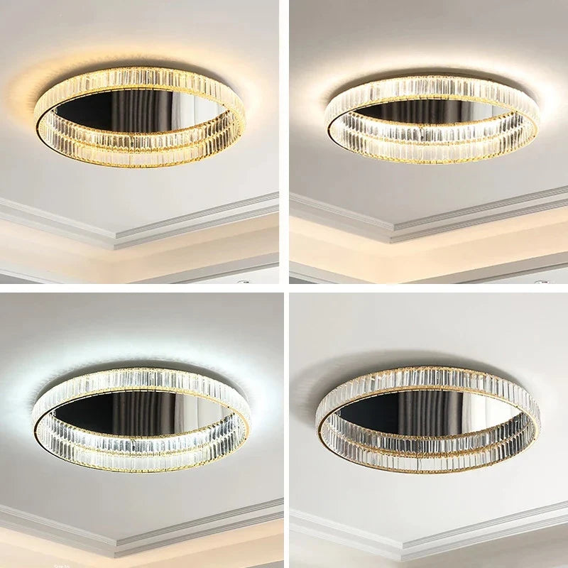 Plafonnier LED doré de luxe