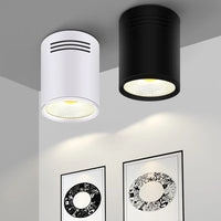 Spot Dimmable LED COB monté en Surface Downlight 3W/5W/7W/10W/12W/15W - Blanc/Noir - Design Premium
