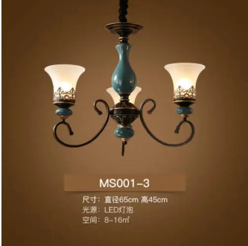 Lustre en céramique LED de style français antique - Design européen