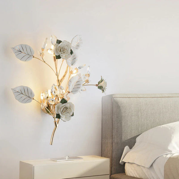 Applique murale exclusive en céramique motif floral
