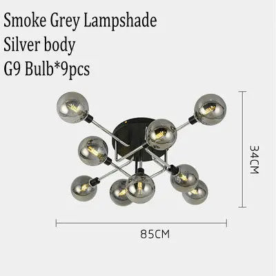 Lustre Gris Fumée Moderne pour Maison Intérieur
