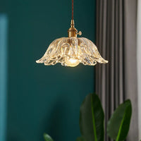 Lustre japonais en verre et laiton