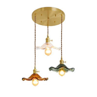 Suspension Nordique LED en Verre Fleurs