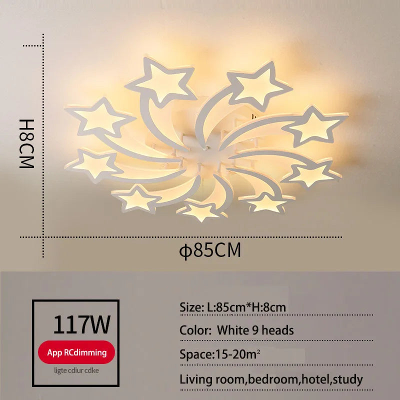 Plafonnier Etoile LED Acrylique - Design Moderne & Décoratif