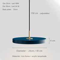 Suspension Led Nordique pour Îlot de Cuisine en Métal - Modèle Moderne Noir, Blanc et Bleu