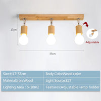 Plafonnier moderne en bois nordique avec LED pour intérieur