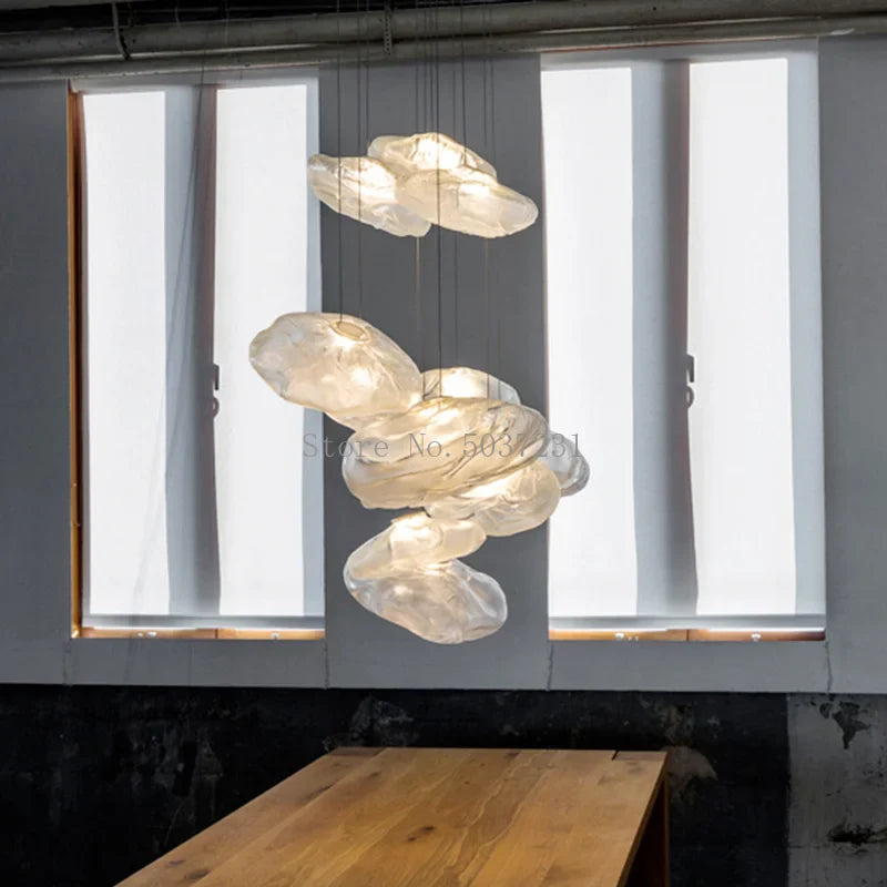 Lustre en verre de luxe LED nordique post-moderne créatif
