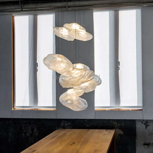 Lustre en verre de luxe LED nordique post-moderne créatif