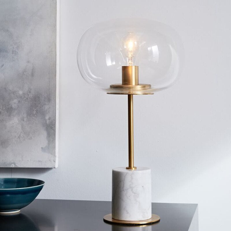 Lampe à poser "Bess" avec socle en marbre