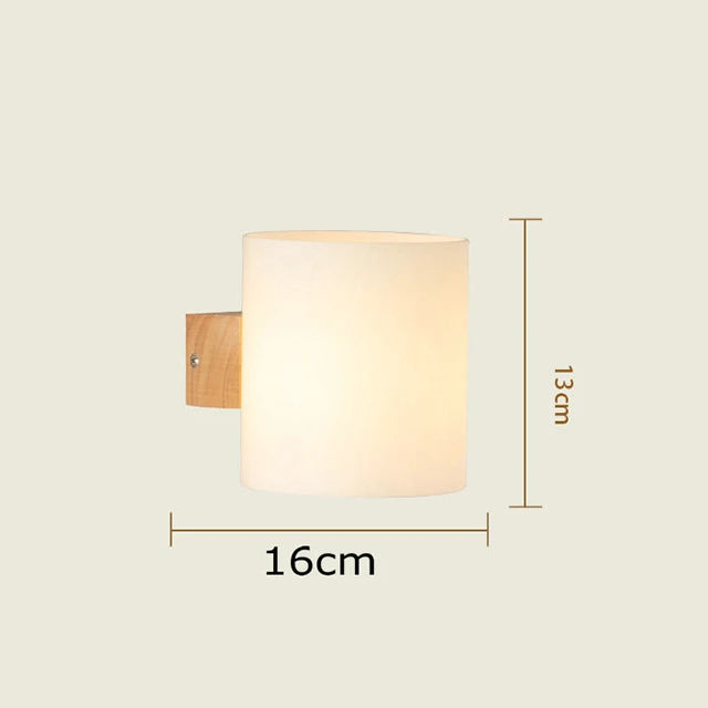 Applique murale design nordique bois-verre LED