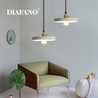 Suspension Luminaire Ciment Blanc Nordique pour Bar Salon et Cuisine