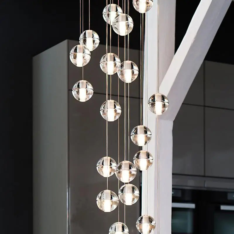 Lustre Boule de Cristal Nordique pour Villa de Luxe