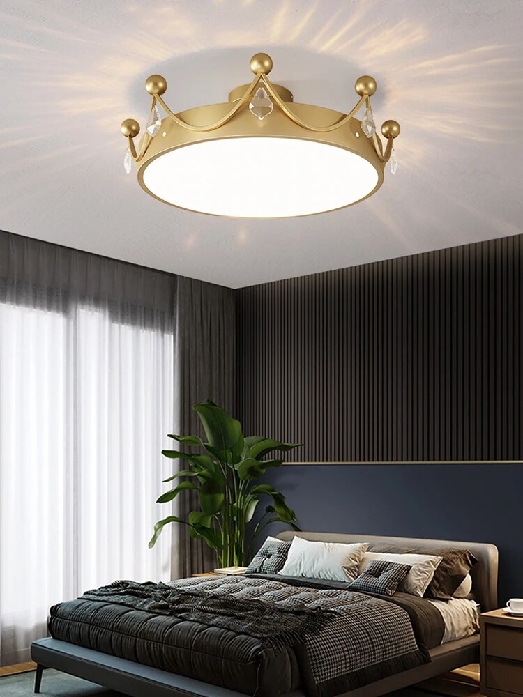 Plafonnier nordique minimaliste : Couronne en cristal