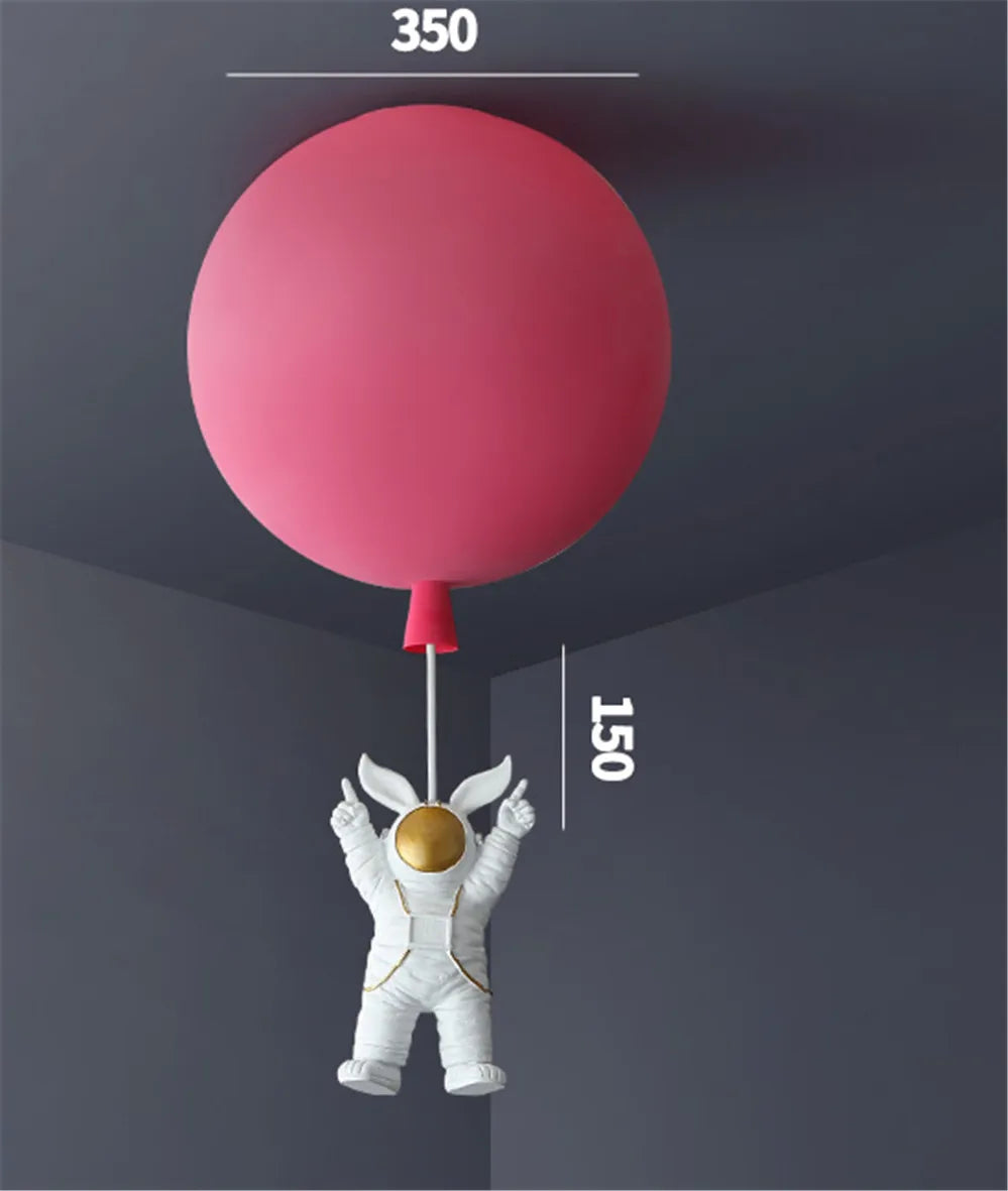 Plafonnier LED nordique « Astronaute et Ballons » pour Enfants
