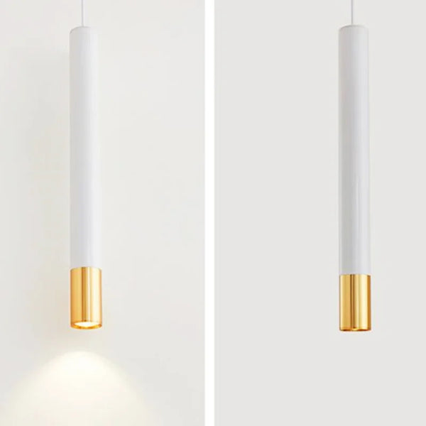 Lampe Suspension Nordique LED Longue Tube Dimmable - Décoration Cylindre Tuyau - Éclairage Cuisine et Salon