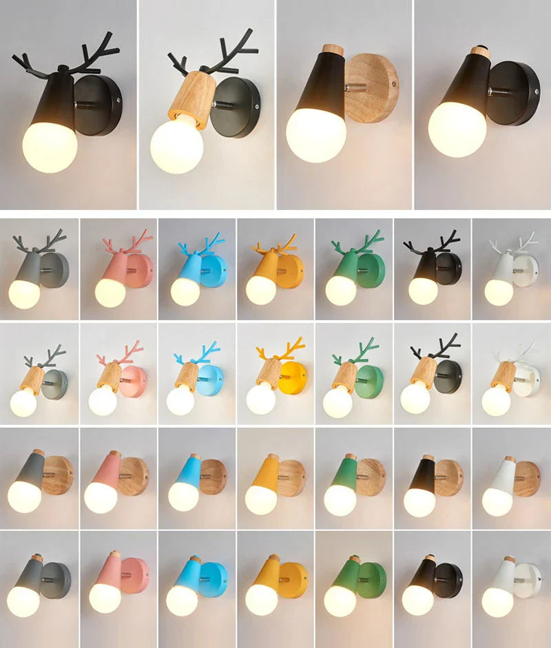 Applique murale nordique Macaron en fer et bois - Édition Premium