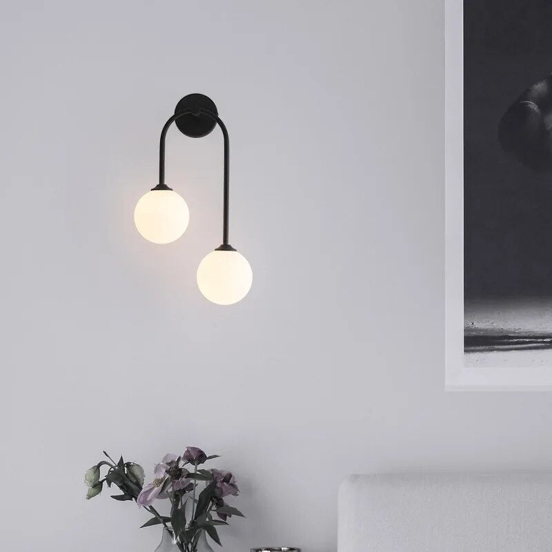 Applique murale LED en verre dépoli