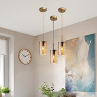 Suspension Raven en verre cylindrique