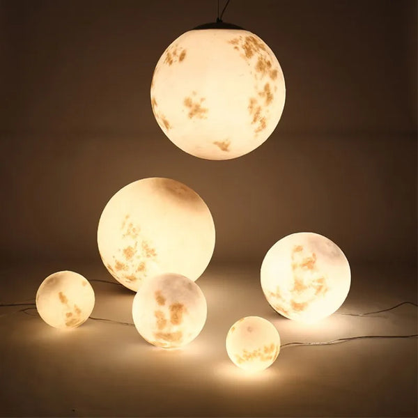 Suspension lunaire en résine fantaisie avec LED