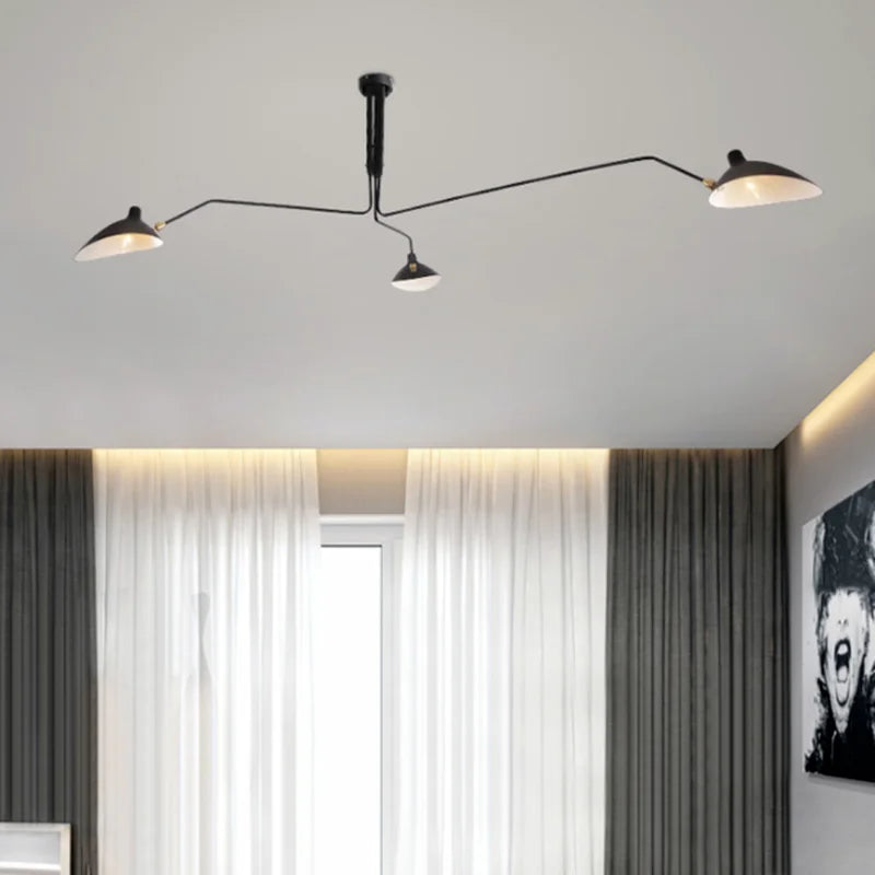 Lustre Araignée en Fer Nordique Industriel Vintage LED Éclairage