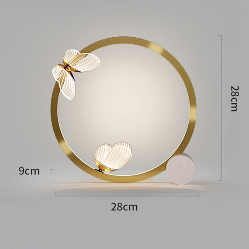 Lampe Papillon Dorée LED